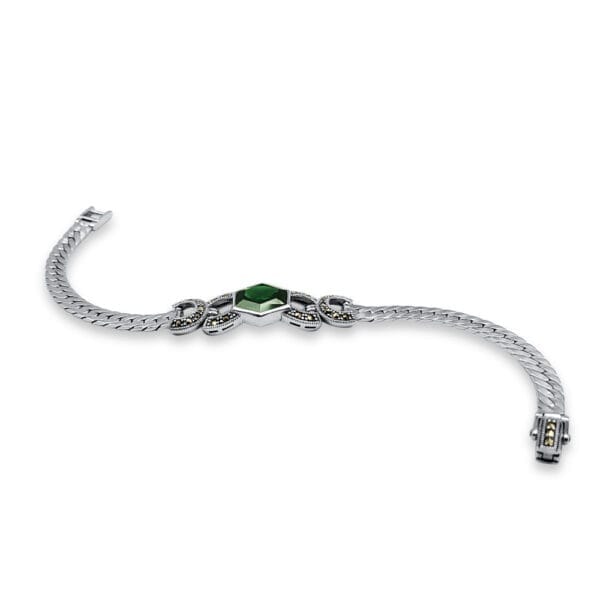 Silver Bracelet With Green Zircon - Image 2